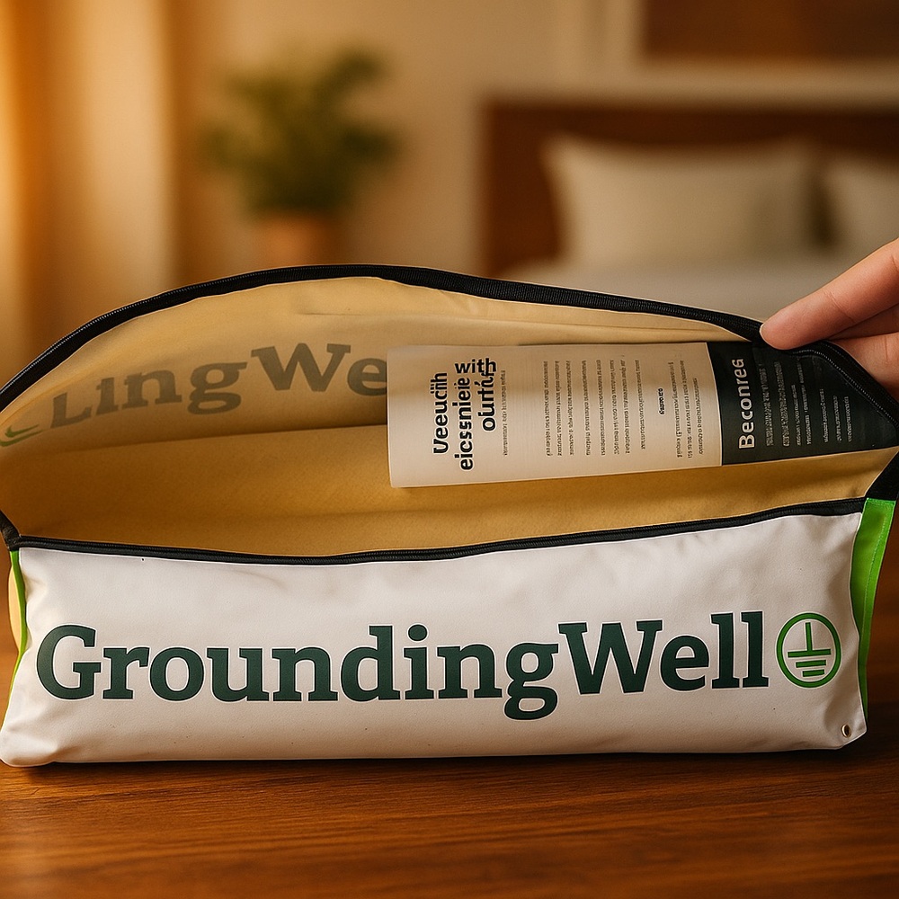 Electronics Storage Bag - White and Green